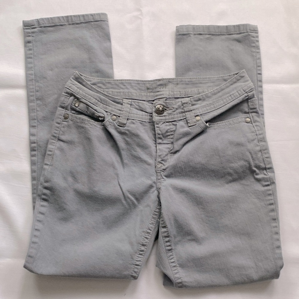 Light Gray Denim Straight Leg Jeans